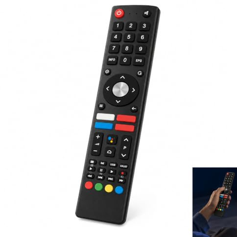 1 Pièce GCBLTV02ADBBT pour Telecommande Chiq TV, Télécommande TV de Remplacement Compatible avec ChiQ Changhong SABA pour L32H7S L40H7A L50H7A U55IP7UHD et Séries H7, sans Programmation