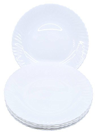 PIATTO PIANO TITAN CERAMICA BIANCO CM.24 CONFEZIONE 6 PEZZI