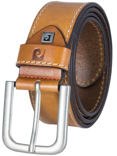 Pierre Cardin Gürtel Herren Vollledergürtel aus Vollrindleder, 40 mm breit, kürzbar, Gürtel, Ledergürtel, Jeans-Gürtel, cognac