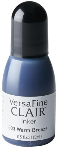 Tsukineko VersaFine Clair Inker Stamp Pad Ink - 15 ml - Blue, Warm Breeze - Accessories Reinker for VersaFine Clair Ink Pads