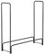 HOMCOM Estante de Leña para Chimenea 122x35x122 cm Soporte para Leña de Metal para Exterior e Interior Carga 150 kg Negro