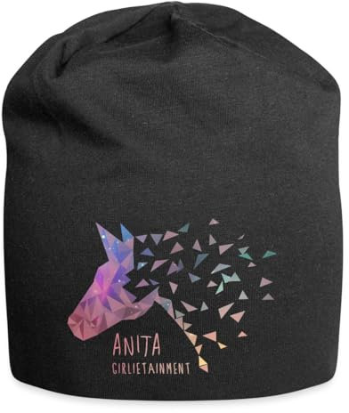 Spreadshirt Anita Girlietainment Low Poly Galaxy Design Jersey-Beanie, One Size, Schwarz