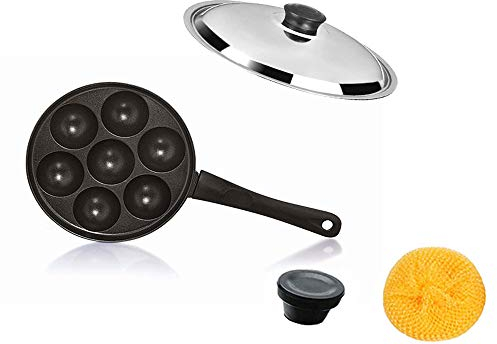 Satre Online and Marketing Non Stick Heavy Appam Pan, Appam Maker,7 Pits Appam Maker, Egg Pan Maker