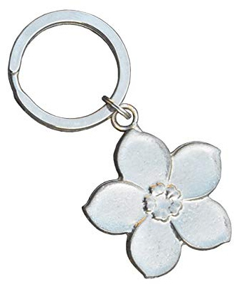 Vergiss Mich Nicht Blume Schl�sselring, Handgegossen, von William Sturt, aus Deutsche Zinn (Pewter)