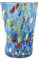 Murano Glass Drinking Glass Tumbler Blue Yellow Orange Hand Made Millefiori 12cm (Blue)