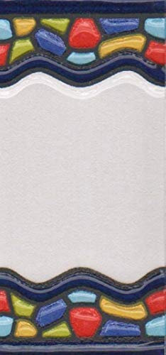 Hausnummern, spanische Keramik-Zahlen und Buchstaben, Fliesen, Kirchenfenster-Design, Fliesengröße: 7,5 cm x 3,5 cm, 3 bis 10 Fliesenrahmen (Platz)