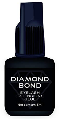 QBS® Diamond Bond Eyelash Extension Glue | Black Adhesive for Classic & Russian Volume Lashes | Fast Drying Lash Glue | Long Lasting Eyelash Glue | 5 Weeks Retention Period (5g)