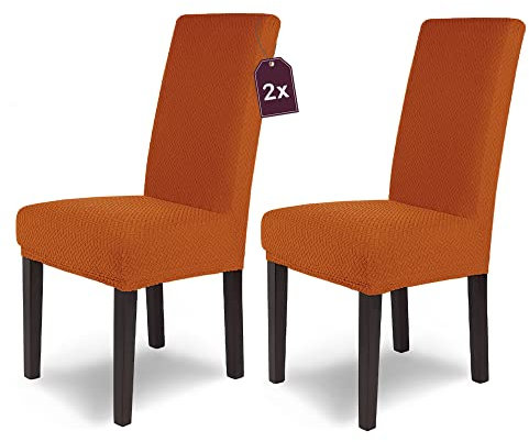 Scheffler-Home Stretch Sitzbezug Luna/2er Set Elastische Sitzbezüge/Sitzbezug Freitragende Stoehlen/Mikrofaser Spannbezug mit elastischem Band Elegante Sitzbezüge