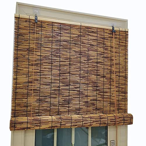 Naturel Rideau Rideau Rideau, Stores De Bambou, Nuances Romaines Romaines, Rideaux Filtres Tissés À La Main, Persin De La Vie Privée pour Fenêtre/Porte-Terrasse Balcon,50 * 120cm