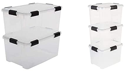 Iris Ohyama, 2er-Set luftdichte Aufbewahrungsboxen - All-Weather AT-L - plastik, transparent, 2 x 50L, L59 x B39 x H29 cm Ohyama, 3er-Set luftdichte AT-SD 3x20L, L39xB28,7xH25,6cm
