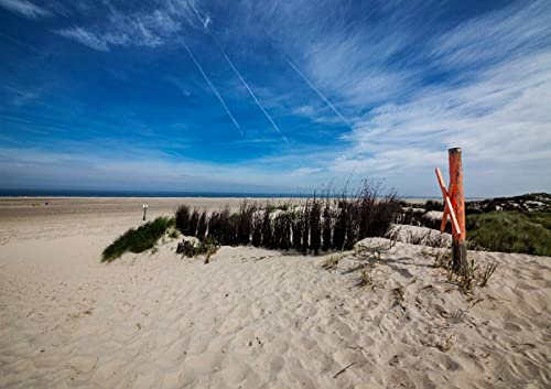 CALVENDO Poster 42,0 x 29,7 cm Querformat Borkum - Strand Ostland, Poster DIN A3 quer| Bilder, Kunstdruck, Wandbild, Wanddeko, Prints ohne Rahmen