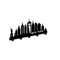 gamet ® WS12 Garderobenhaken Metall Wandgarderobe New York Panorama Garderobenleiste Garderobenleiste 5 Haken Schwarz Struktur 45 x 21 cm 1 Stück