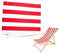 PandaHall Tela de Repuesto para Silla, 44x17 Pulgadas Silla de Salón Tela Larga Playa Silla Plegable Silla Roja y Blanca Silla de Lona Oxford A Rayas Accesorios para Tumbona Piscina Jardín de Sol
