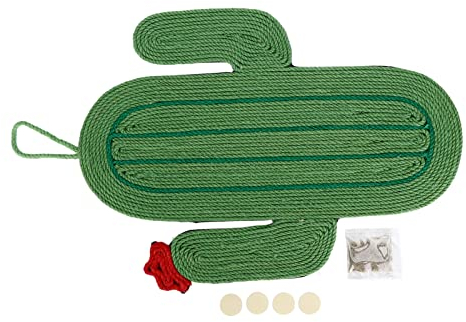 Cyrank Rascadores para Gatos, Rascador Vertical De Sisal con Forma De Cactus para Montar En La Pared, Alfombrilla Pequeña para Gatos con Cuerda para Colgar, para Uso En Interiores