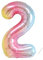 Geburtstag zahlen luftballon 2 jahre | Folienballon 2 XXL Regenbogen Farbverlauf-Riesen Folienballon in 40 - 101cm Geburtstagsdeko - Ballon Zahl Deko zum Geburtstag - fliegt mit Helium