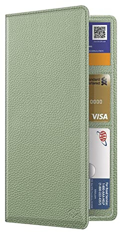 FINPAC Porte-Carte d'immatriculation et d'assurance de Voiture, boîte à Gants de véhicule, Porte-Cartes, Accessoires Automobiles pour permis de Conduire, * Vert Sauge, Slim