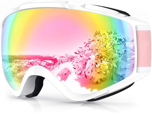 Findway Skibrille, Snowboard Brille für Brillenträger Herren Damen Erwachsene Jugendliche OTG UV-Schutz Kompatibler Helm Anti Fog Skibrillen Sphärisch Verspiegelt