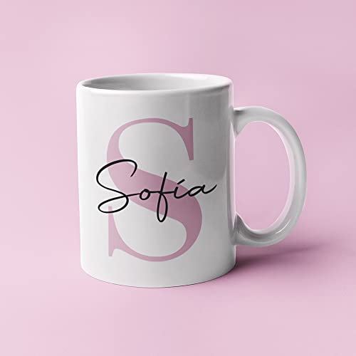 Taza Personalizada con Inicial y Nombre de cerámica regalos originales