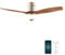 Cecotec Ventilador de Techo EnergySilence Aero 5600 Aqua GoldDarkWood Connected de 40 W y 52”, Wifi, mando, protección IP44, luz, 6 velocidades, 3 aspas, modo winter-summer y temporizador 8h