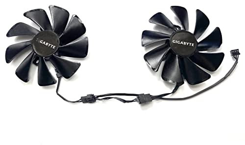 NUHFUFA Ventilateur de refroidissement pour carte graphique GIGABYTE RTX2060S 2070 GTX1660Ti 16600 (paire de ventilateurs à boule)