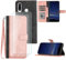 Hoyoikun Coque pour Huawei P30 Lite[2 pcs Protecteur d'écran],Etui en Cuir PU Portefeuille Coque avec Fente Carte,Fonction de Support,Fermeture Magnétique-Rose