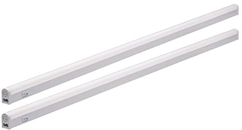 Oktaplex Iluminación 2x tira de luz LED bajo armario cocina 18W 1620lm blanco cálido 3000K, tira de luz LED bajo armario cocina con interruptor extensible | longitud: 114cm