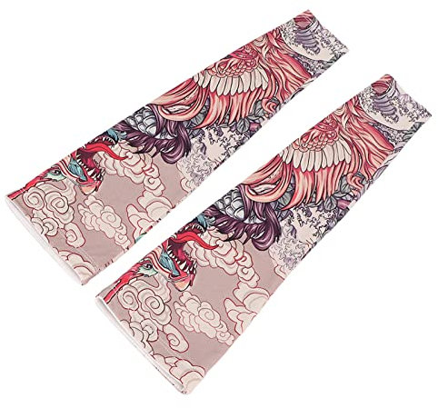 AMONIDA Manchon Bras, Manchette Bras Femme, Manchons de Bras, Protection UV UPF 50+ Respirant Haute élasticité Taille Libre sans Couture Manchons de Bras de Tatouage pour Hommes Et Femmes