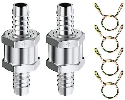 HONGECB Aluminium Kraftstoff Rückschlagventil, 2 Stück für Auto, 6 mm Ventil für Vergaser Niederdrucksystem