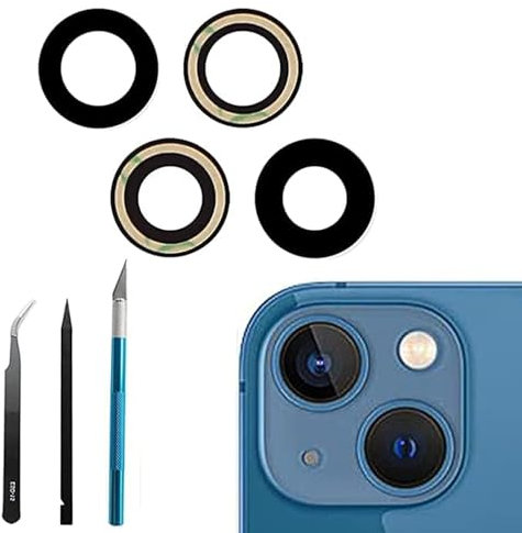 Anglepingping 13/13 Mini Back Camera Lens Replacement for iPhone 13/ iPhone 13 Mini Rear Camera Glass Lens Replacement + Repair Tool Kit, Anti-Lens Scratch