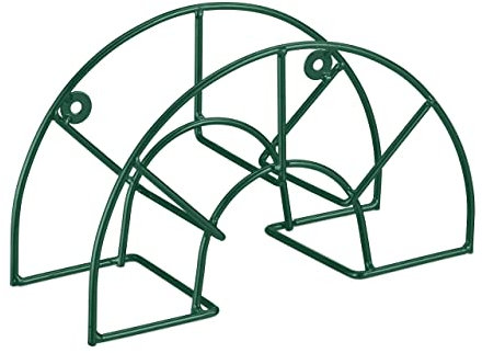 Relaxdays Schlauchhalter, Stahl, für 45 m 5/8 Schlauch, Gartenschlauch Halterung, Wand, HBT: 19 x 30,5 x 13,5 cm, grün