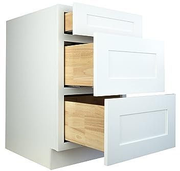 Hollywood Fabiani Design Shaker Drawer Base Kitchen Cabinet Ready to Assemble, 21 in. W x 24 in. D x 34.5 in. H, White