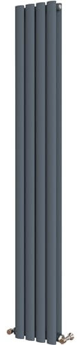 Radbliss Oval Column Vertical Radiator 1800x236mm Anthracite Double Central Heating Upright Tall Designer RAD