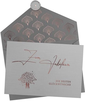 Joli Coon Zum Jubiläum die besten Glückwünsche Klappkarte mit Kuvert und Wachssiegel - Karte Jubiläum