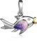 Materia Fisch Anhänger Silber 925 Zirkonia - Schmuck mit Emaille KA-331