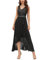 Berylove Abendkleid Schwarz Lang Kleid Festlich Damen Ballkleid Damen Lang Abschlusskleid Cocktailkleid Damen Elegant BLS0015 Black 2XL