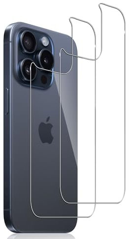 Lutree 2 Stück für Panzerglas für iPhone 15 Pro Max 6,7 Zoll Rückseite Hinten Schutzfolie, 9H Härte HD Folie Displayschutz, Bläschenfrei Anti- Kratzer Schutzglas Displayfolie