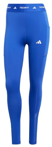adidas Damen TECHFIT Stash Pocket Full Length Leggings, Semi Lucid Blue, XL