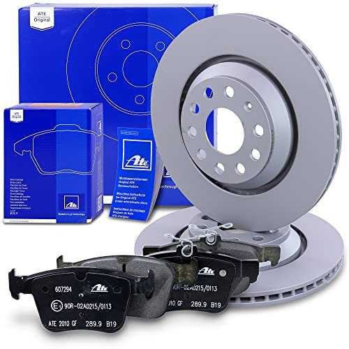 ATE Bremsenset Hinterachse inkl. Bremsscheiben hinten Ø 310 mm belüftet und Bremsbeläge hinten Kompatibel mit AUDI A3, Q2, Q3, TT, CUPRA, SEAT, SKODA, SUPERB, VW ARTEON, GOLF 7, PASSAT B8, TIGUAN