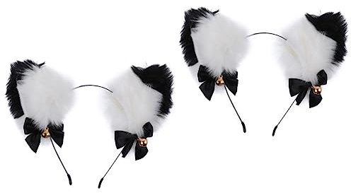 FOMIYES 2 Pz per orecchie di gatto a campana accessori cosplay fasce per feste gadget per auto cuffie rosa cosplay del copricapo delle orecchie di gatto Halloween