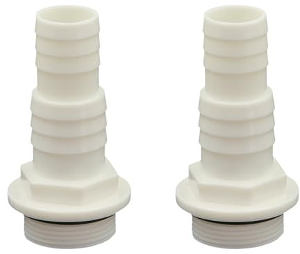 HAF® 2X ABS Schlauchtülle O-Ring mit 32 und 38mm Schlauchtüllen x 1 1/2 Außengewinde, Schlauchtülle aus weißem ABS. Geeignet für Pool Pumpenanschluss...Qualität: Made in Europe. Menge: 2 Stück