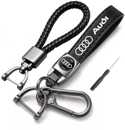 Aziool Premium geflochtene Leder Schlüsselanhänger Set - Stilvolle und langlebige Schlüsselanhänger Auto und Motorrad keychains - Geschenk für Autofahrer und geliebte Menschen
