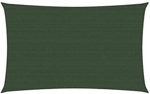 qohoio Sonnensegel 160 g/m² Sonnenschutz Balkon Sonnensegel TerrassenüBerdachung Sonnensegel Balkon Dunkelgrün 5x7 m HDPE