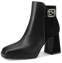 QUEEN HELENA Tronchetti con Tacco Largo Stivaletti con Zip Laterale Casual Donna ZM9836