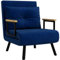 HOMCOM Schlafsofa mit verstellbarer Rückenlehne in 5 Stufen, klappbares Einzelschlafsofa mit Kissen für das Wohnzimmer, aus gepolstertem Stoff, Stahl und Holz, 63x73x81 cm, Blau