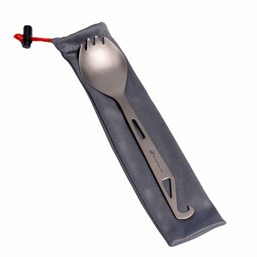 FlipFuel Ultra-Light Titanium Spork for Backpacking & Camping