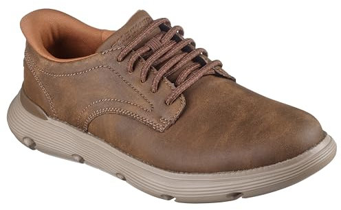 Skechers Men's Slip-Ins Garza Leather Trainers, Taupe, 7.5 UK