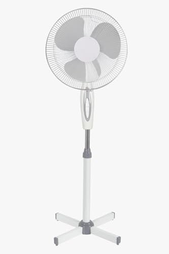 Zanbeel 16 Inch OSCILLATING PEDESTAL AIR COOLING ELECTRIC FAN EXTENDABLE ADJUSTABLE STAND, White