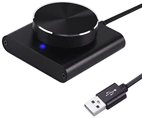 USB Computer Volume Controller Multimedia PC Externer Lautstärkeregler Einstellknopf Schwarz