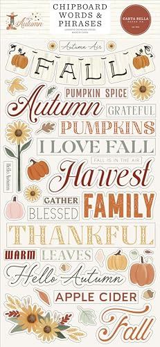 It's Autumn 6x13 Chipboard Words & Phrases