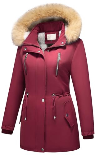MODFUL Parka da donna in pile con cappuccio staccabile caldo Sherpa cappotto invernale capispalla